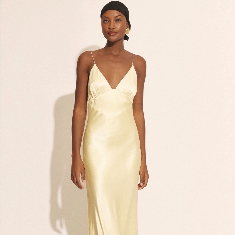 Capri Diamonte Slip Dress In Canary Yellow